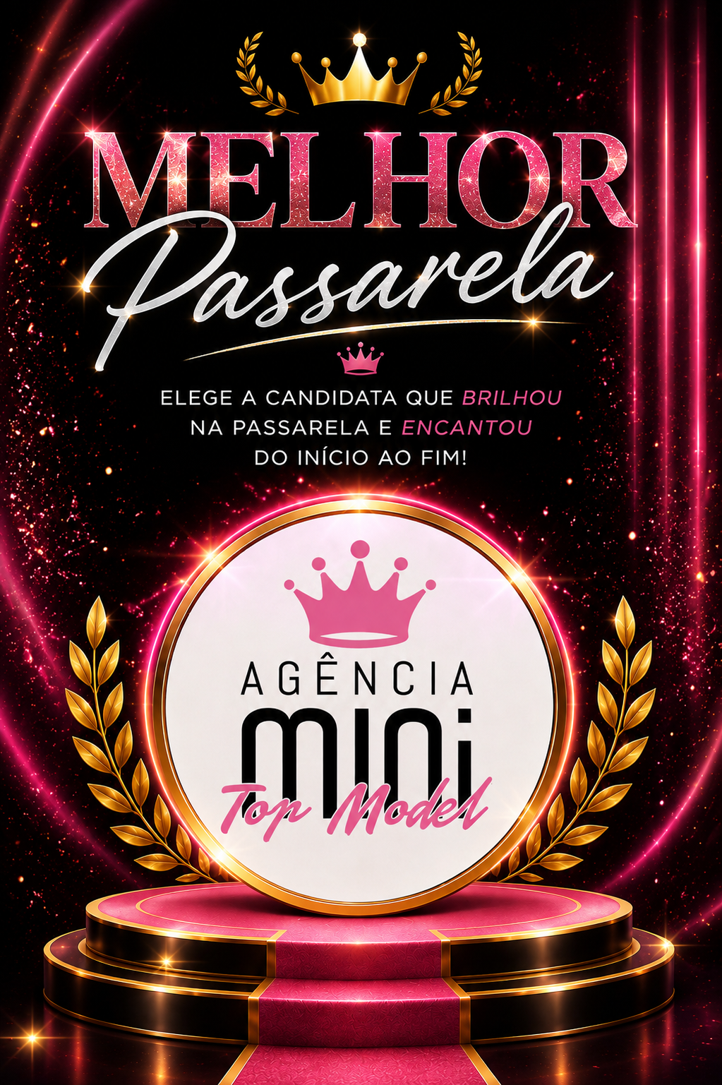 Banner do concurso Agência Mini Top Model - Melhor Passarela