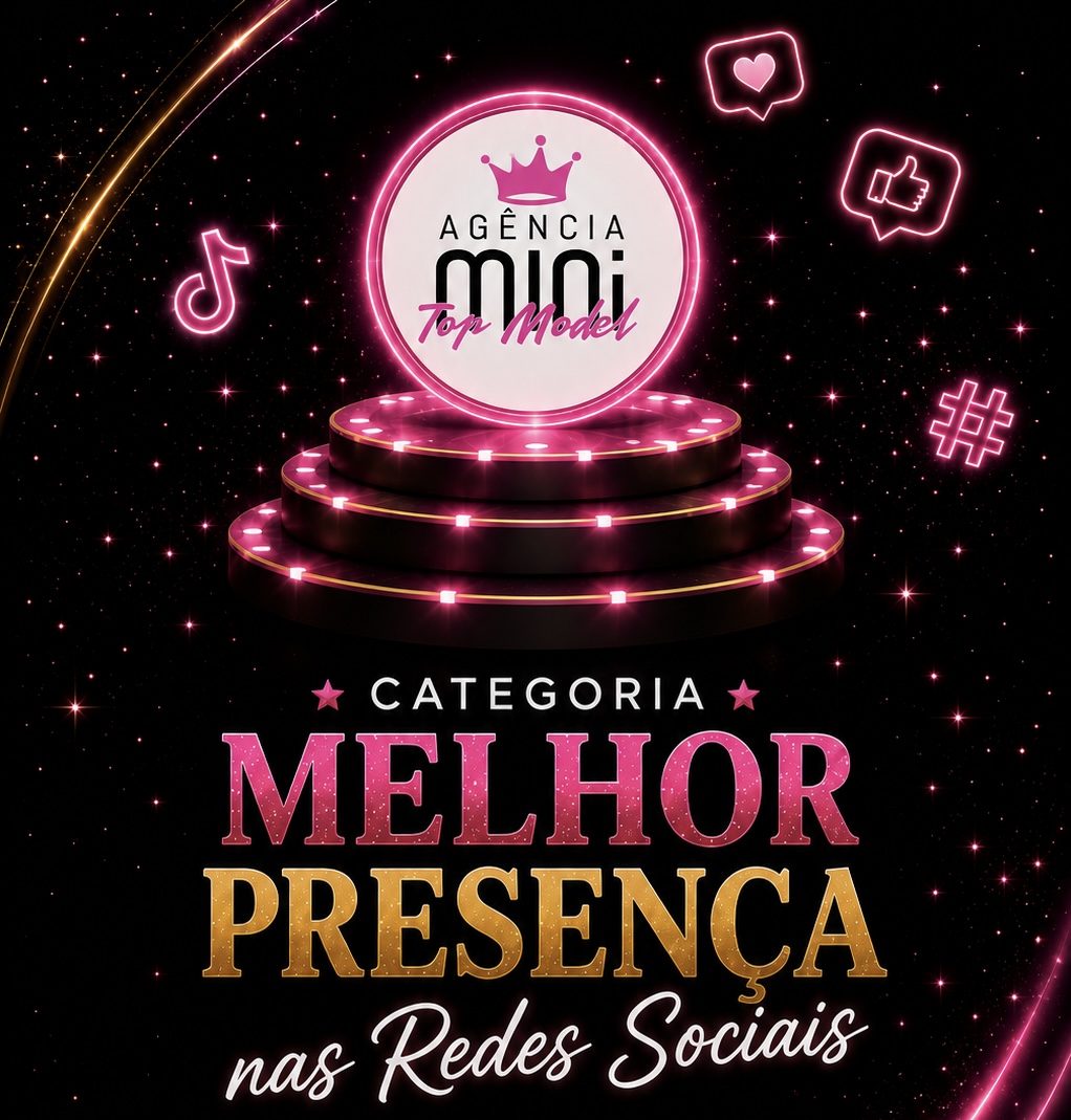 Banner do concurso Agência Mini Top Model - Melhor Presença nas Redes Sociais